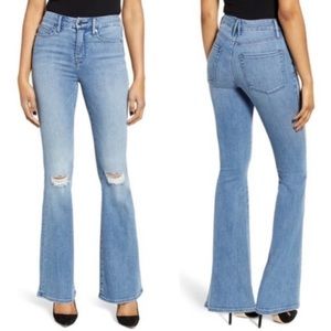 Good American Good Flare Ripped wide leg Jeans